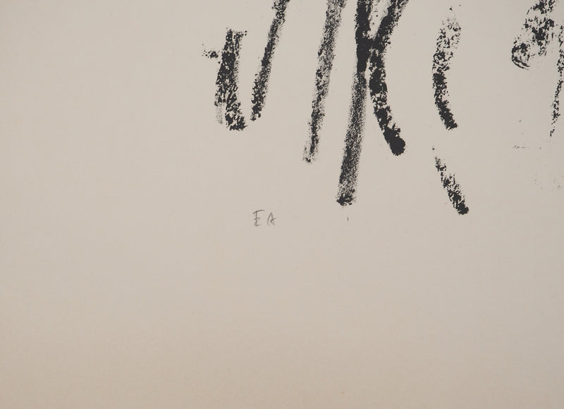 AF André COTTAVOZ, Jubilant crowd, circa 1976, Original lithograph, signed