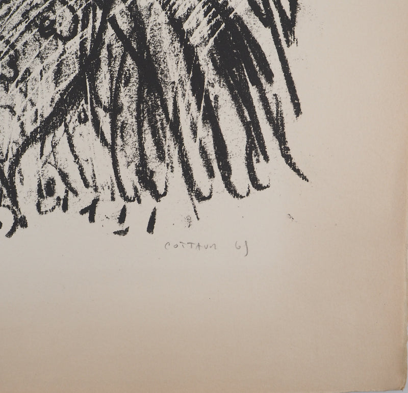 AF André COTTAVOZ, Jubilant crowd, circa 1976, Original lithograph, signed