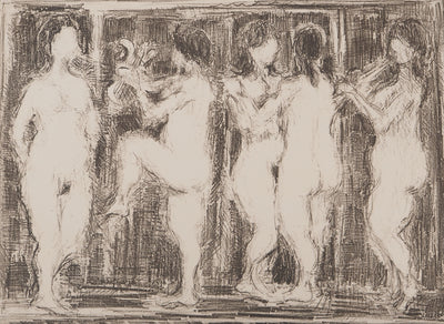 AF André COTTAVOZ, Jubilant crowd, circa 1976, Original lithograph, signed