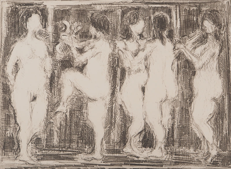 AF André COTTAVOZ, Jubilant crowd, circa 1976, Original lithograph, signed