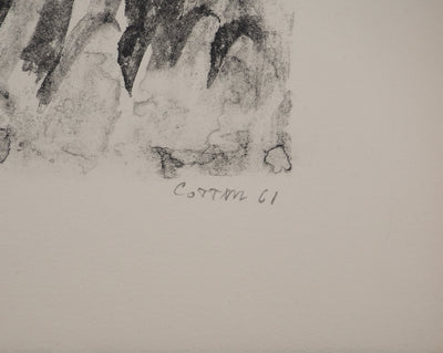 AF André COTTAVOZ, Jubilant crowd, circa 1976, Original lithograph, signed