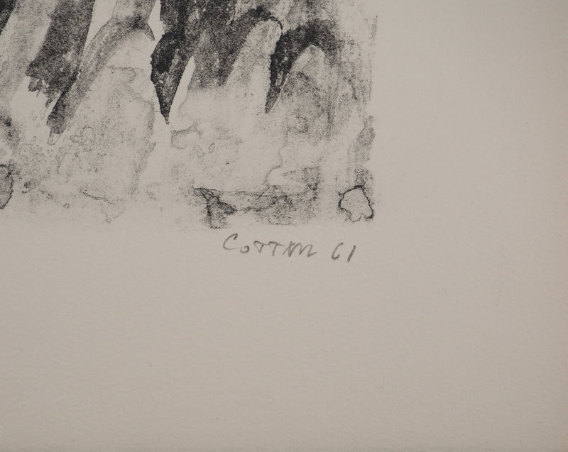 AF André COTTAVOZ, Jubilant crowd, circa 1976, Original lithograph, signed