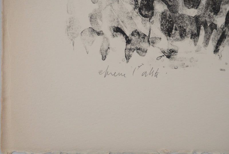 AF André COTTAVOZ, Jubilant crowd, circa 1976, Original lithograph, signed