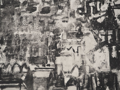 André COTTAVOZ :  Vue sur les Monts Lyonnais, Lithographie originale signée