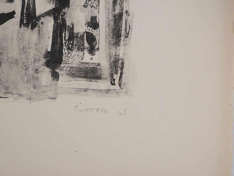 André COTTAVOZ :  Vue sur les Monts Lyonnais, Lithographie originale signée