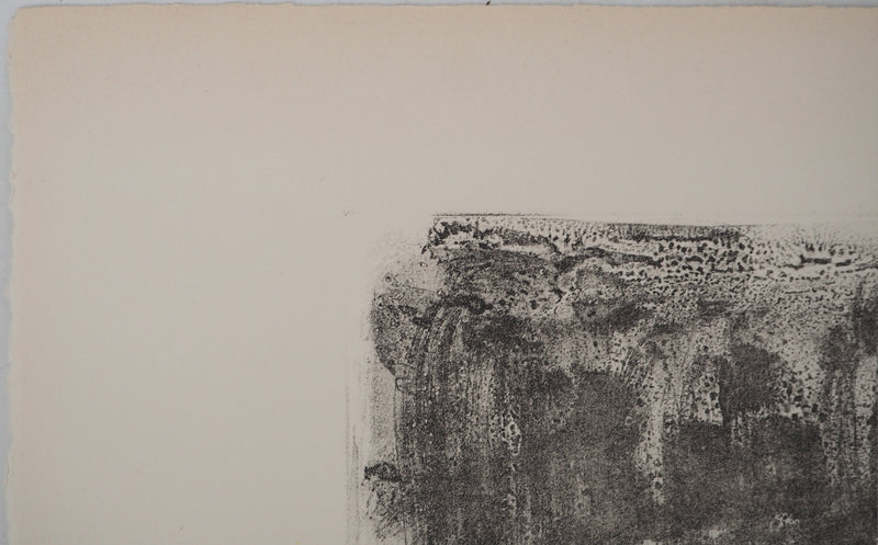 André COTTAVOZ :  Vue sur les Monts Lyonnais, Lithographie originale signée