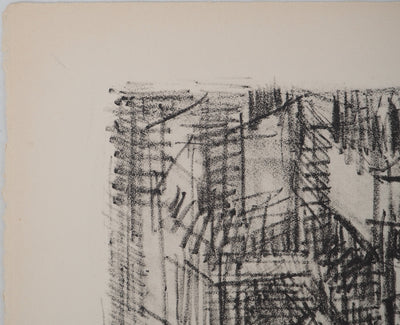 André COTTAVOZ : Vue sur les toits, Lithographie originale signée