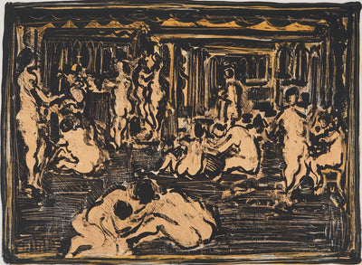 BT André COTTAVOZ: The hammam, Original Lithograph Signed and Numbered