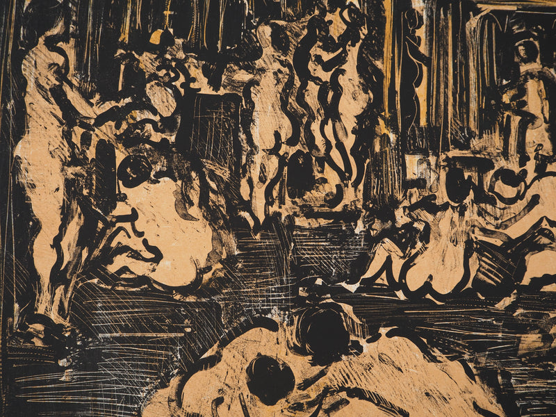 BT André COTTAVOZ: The hammam, Original Lithograph Signed and Numbered
