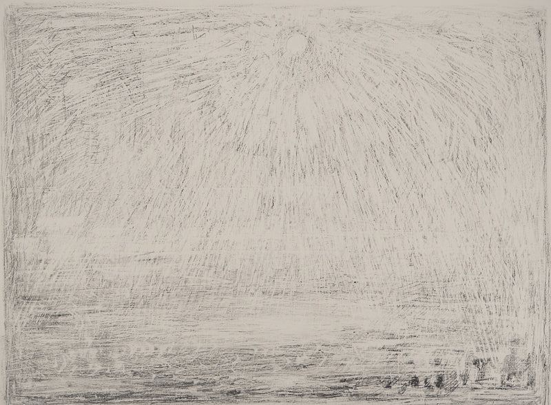 André COTTAVOZ : Coucher de soleil, Lithographie originale signée
