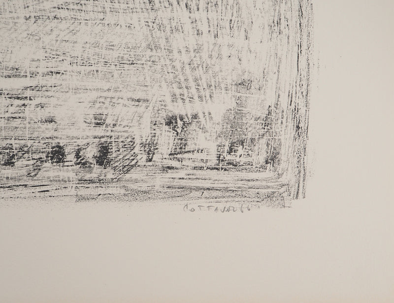 André COTTAVOZ : Coucher de soleil, Lithographie originale signée