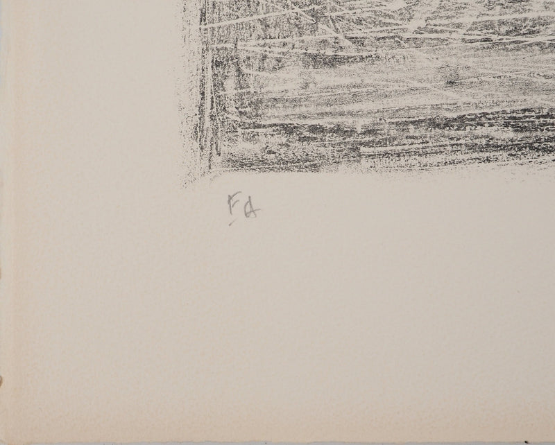 André COTTAVOZ : Coucher de soleil, Lithographie originale signée