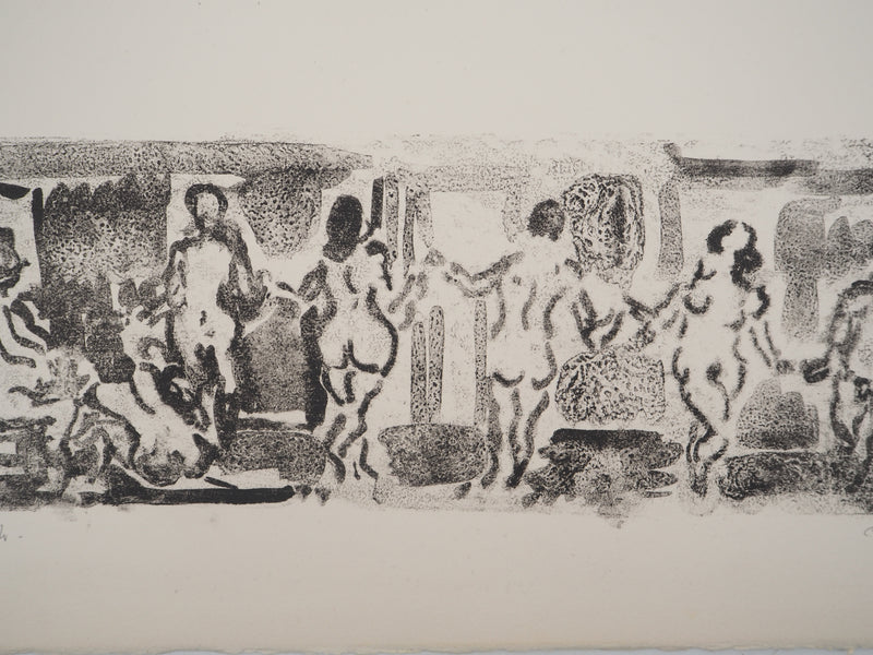 André COTTAVOZ : Scènes érotiques, Lithographie originale signée