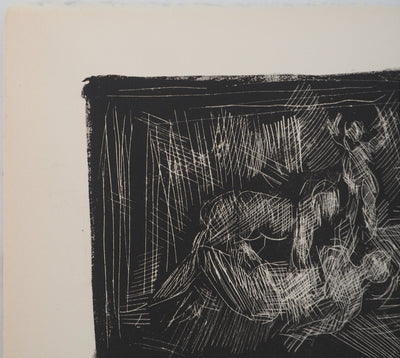 André COTTAVOZ : Scènes érotiques, Lithographie originale signée