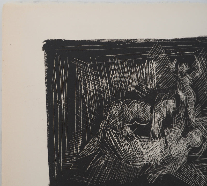 André COTTAVOZ : Scènes érotiques, Lithographie originale signée