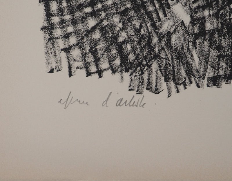 AF André COTTAVOZ, Jubilant crowd, circa 1976, Original lithograph, signed