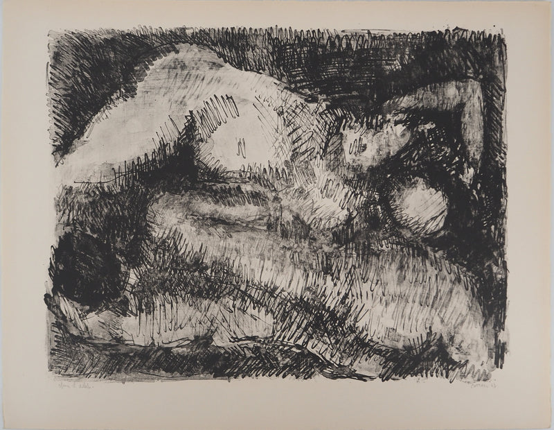 André COTTAVOZ : Les amants, Lithographie originale signée
