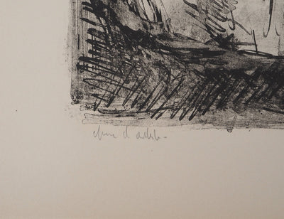 André COTTAVOZ : Les amants, Lithographie originale signée