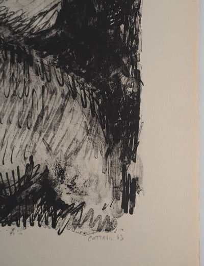 André COTTAVOZ : Les amants, Lithographie originale signée