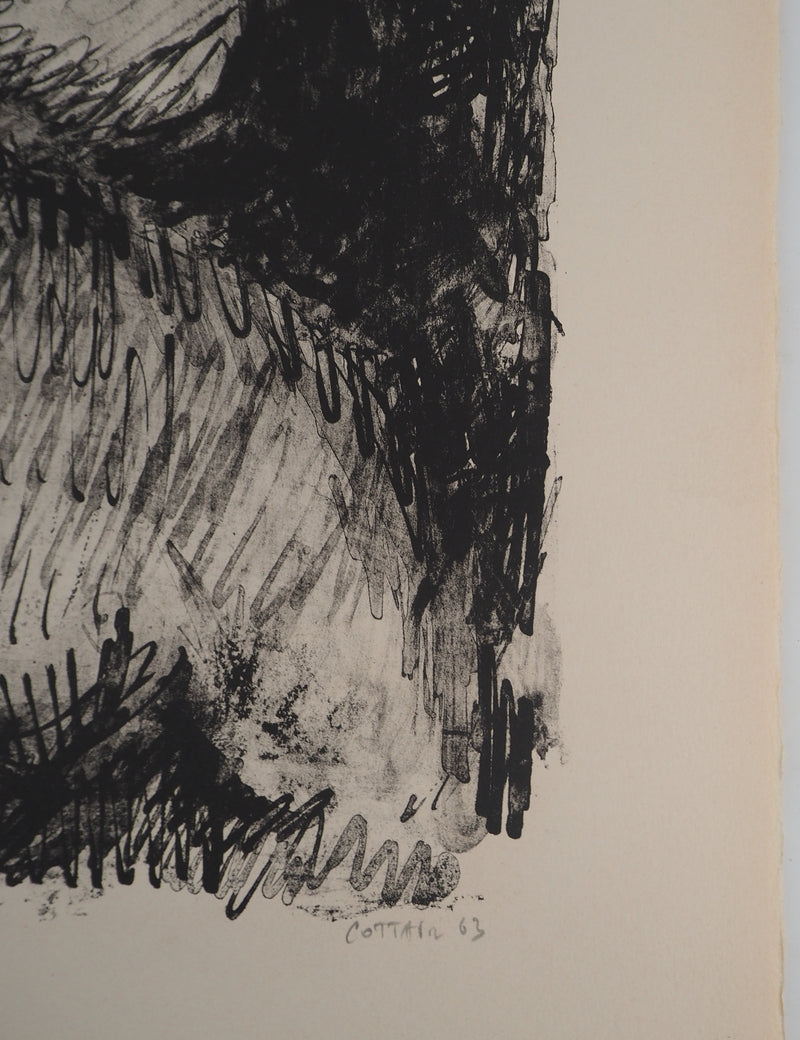 André COTTAVOZ : Les amants, Lithographie originale signée