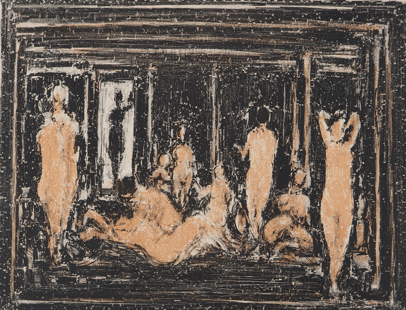 BT André COTTAVOZ: The hammam, Original Lithograph Signed and Numbered