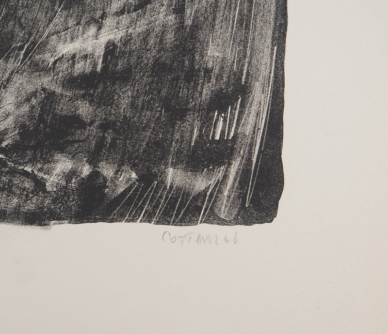 AF André COTTAVOZ, Jubilant crowd, circa 1976, Original lithograph, signed
