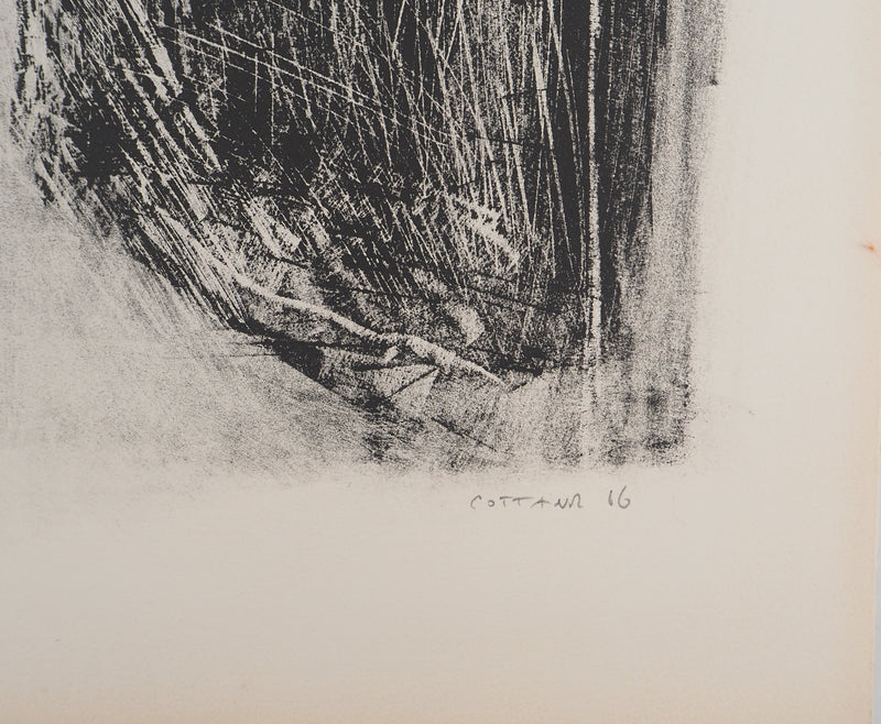 AF André COTTAVOZ, Jubilant crowd, circa 1976, Original lithograph, signed