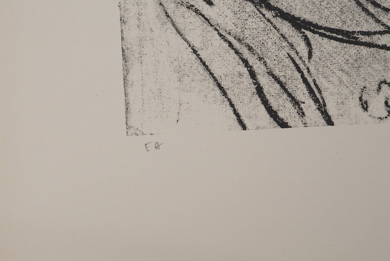 AF André COTTAVOZ, Jubilant crowd, circa 1976, Original lithograph, signed
