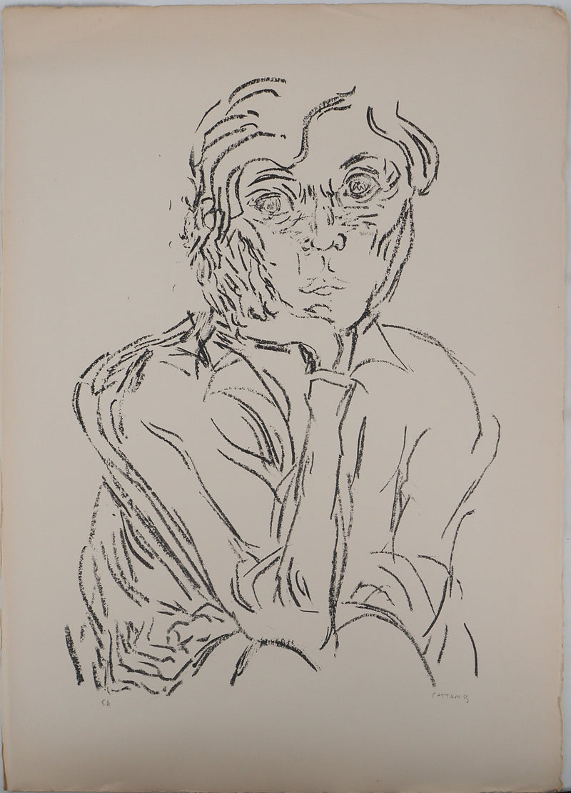 AF André COTTAVOZ, Jubilant crowd, circa 1976, Original lithograph, signed