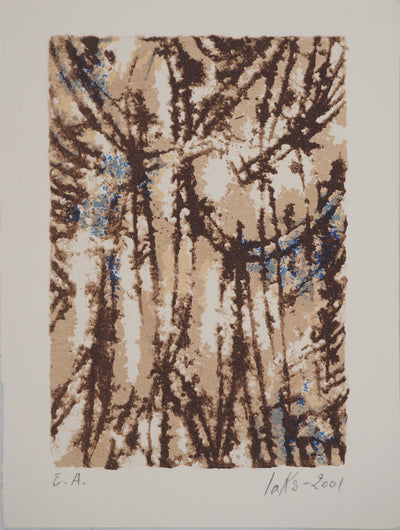 Victor LAKS : Forêt abstraite, Sérigraphie originale (vue générale) - Crédit photo : Galerie Art.Paris