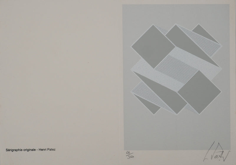 Henri PATEZ : Forme en gris, Sérigraphie originale (photo de détail 2) - Crédit photo : Galerie Art.Paris