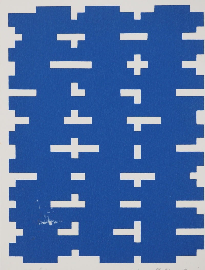 Henri PROSI : Le Labyrinthe bleu, Sérigraphie originale (vue générale) - Crédit photo : Galerie Art.Paris