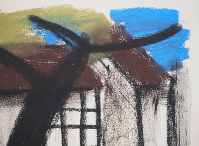 Georges LAPORTE : Sous l'arbre, Dessin original au pastel