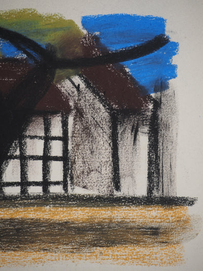 Georges LAPORTE : Sous l'arbre, Dessin original au pastel