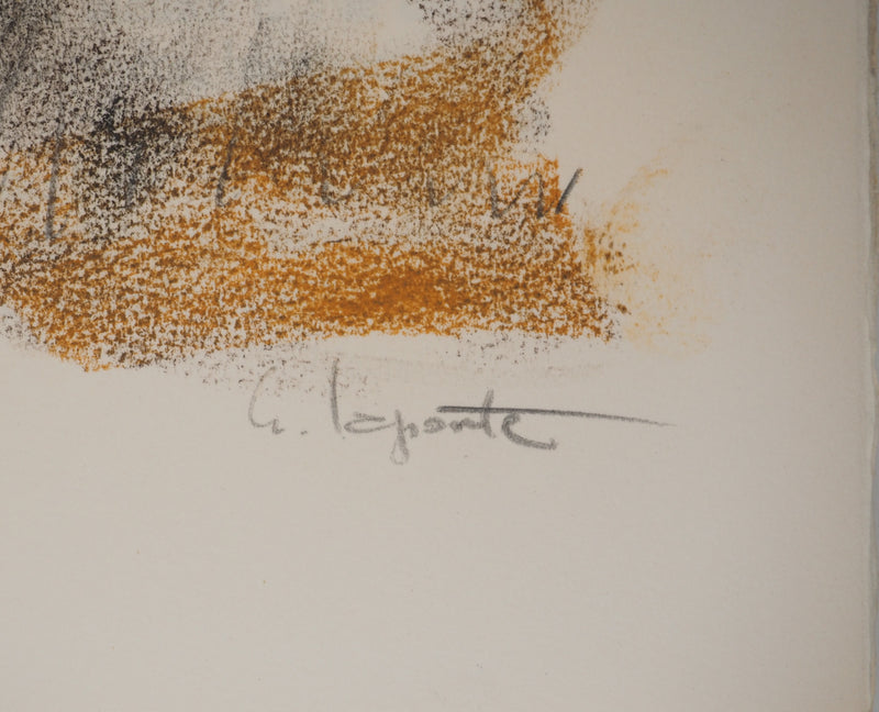 Georges LAPORTE : La maison du gardien, Dessin original au pastel signé