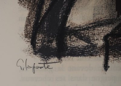 Georges LAPORTE : Le portail vert, Dessin original au pastel signé