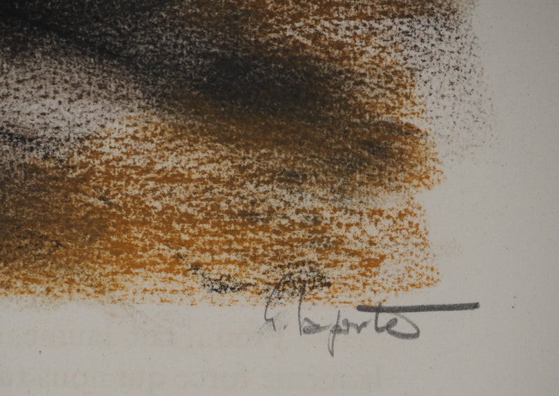 Georges LAPORTE : Élan du crépuscule, Dessin original au pastel signé