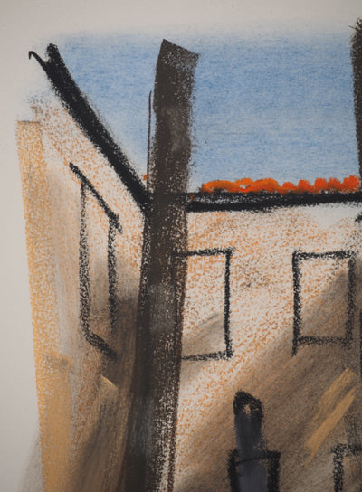Georges LAPORTE : Le bruit de l'eau, Dessin original au pastel signé