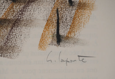 Georges LAPORTE : Vignes sous le soleil, Dessin original au pastel signé
