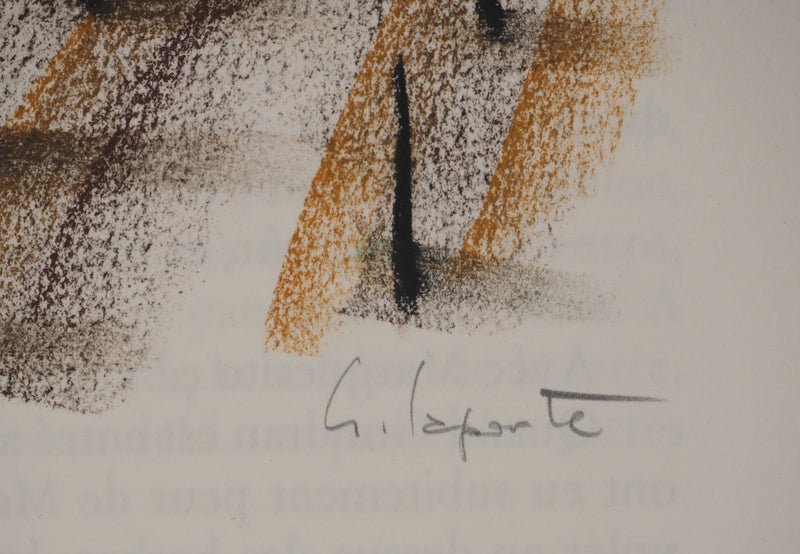 Georges LAPORTE : Vignes sous le soleil, Dessin original au pastel signé