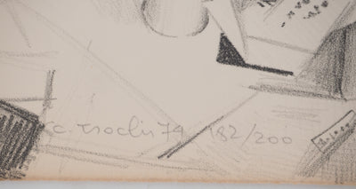 Costa TSOCLIS : Papier et canette rouge, Lithographie originale signée