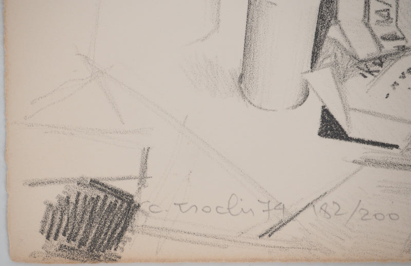 Costa TSOCLIS : Papier et canette rouge, Lithographie originale signée