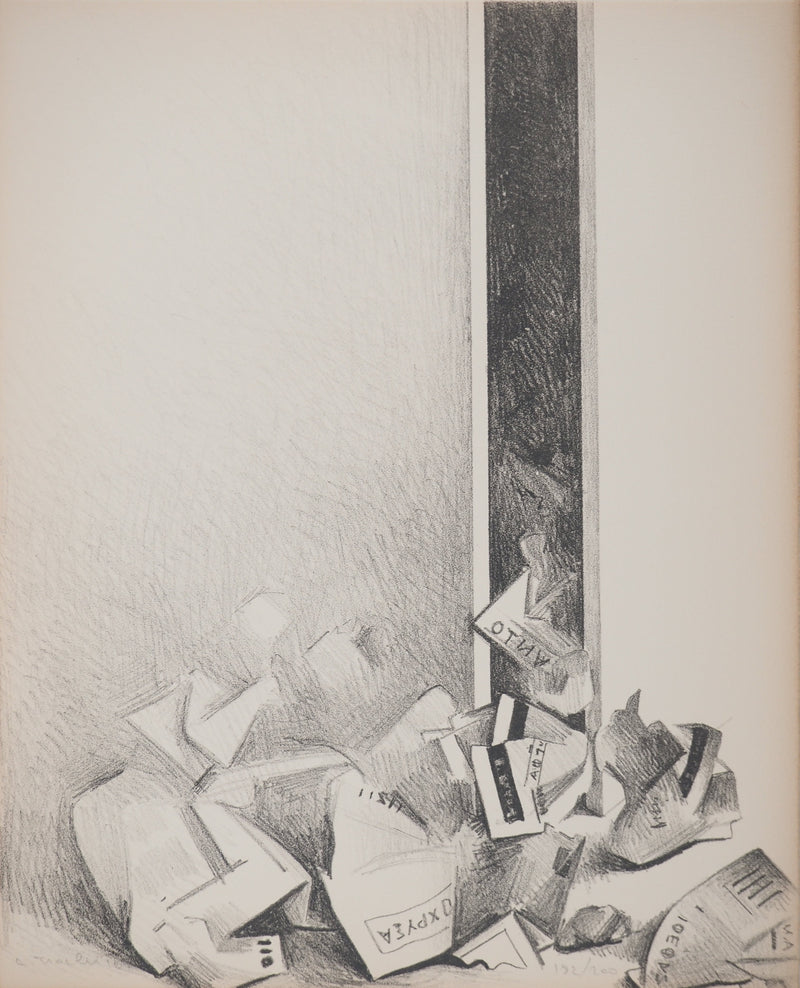 Costa TSOCLIS : À travers la fente, Lithographie originale signée