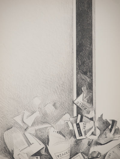Costa TSOCLIS : À travers la fente, Lithographie originale signée