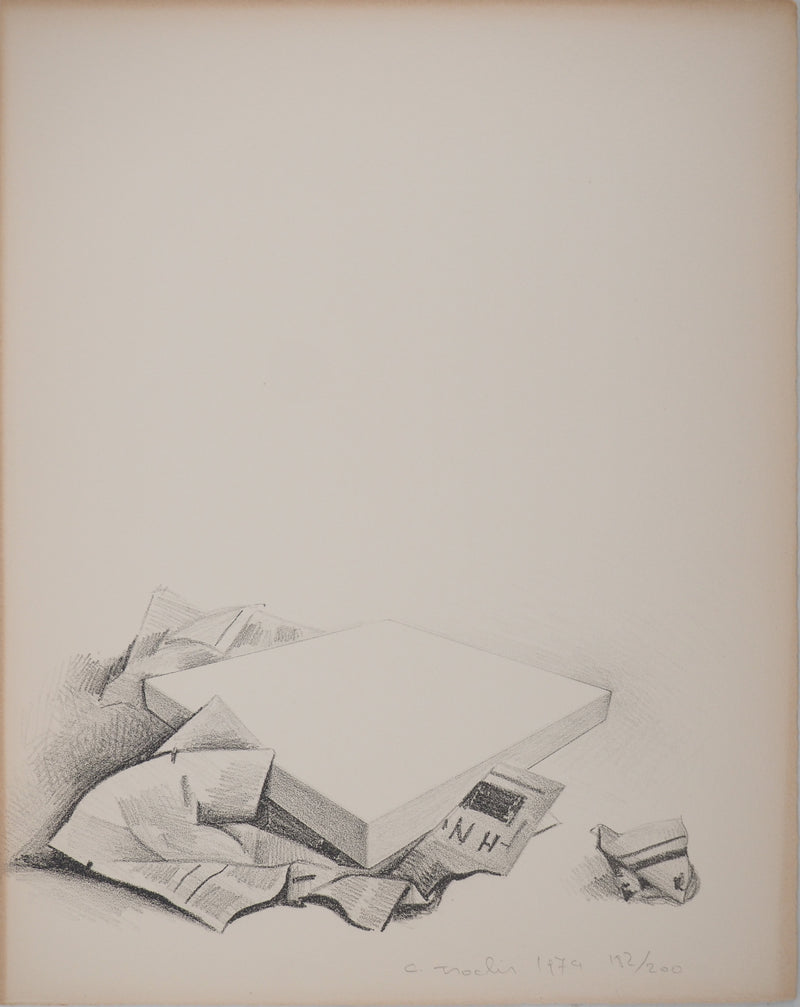 Costa TSOCLIS : Nature morte aux papiers, Lithographie originale signée