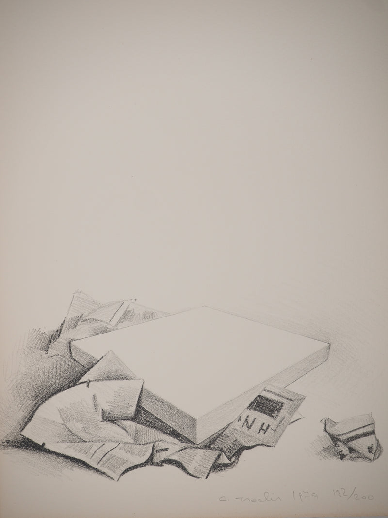 Costa TSOCLIS : Nature morte aux papiers, Lithographie originale signée