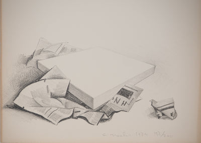 Costa TSOCLIS : Nature morte aux papiers, Lithographie originale signée