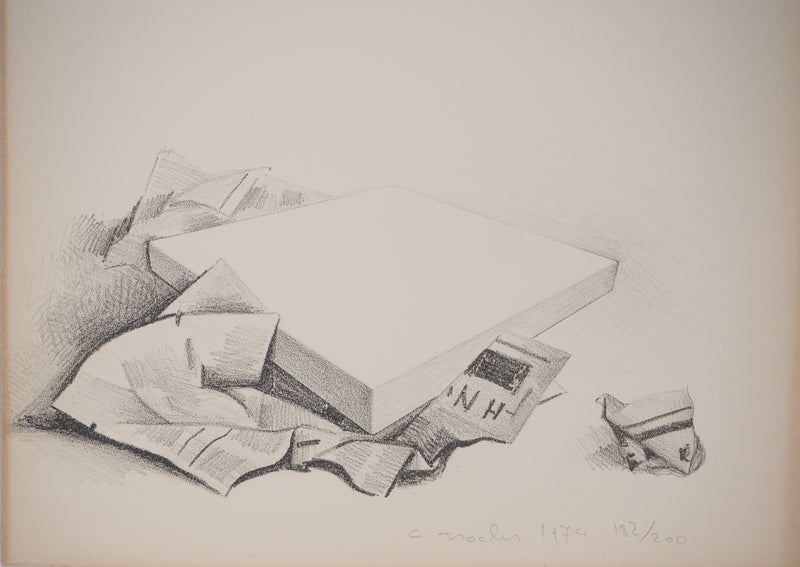 Costa TSOCLIS : Nature morte aux papiers, Lithographie originale signée