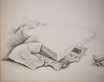 Costa TSOCLIS : Nature morte aux papiers, Lithographie originale signée