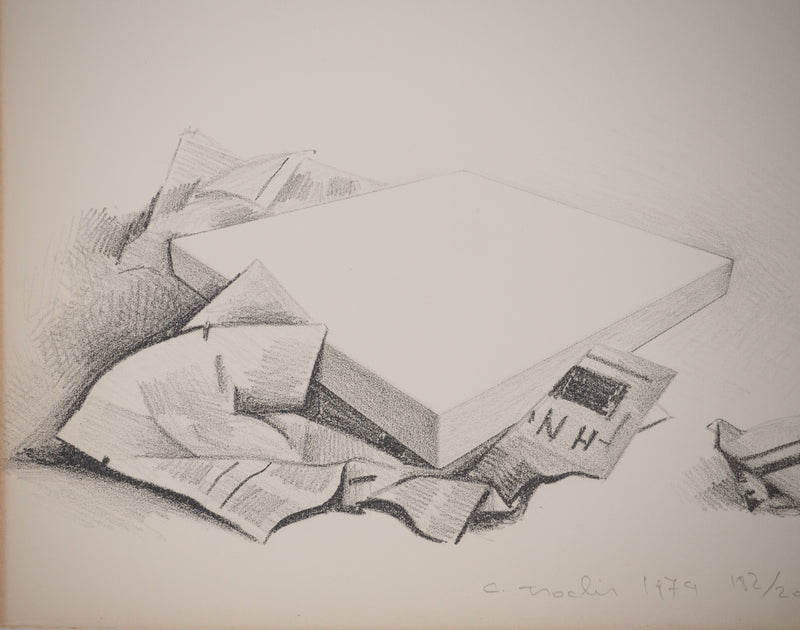 Costa TSOCLIS : Nature morte aux papiers, Lithographie originale signée